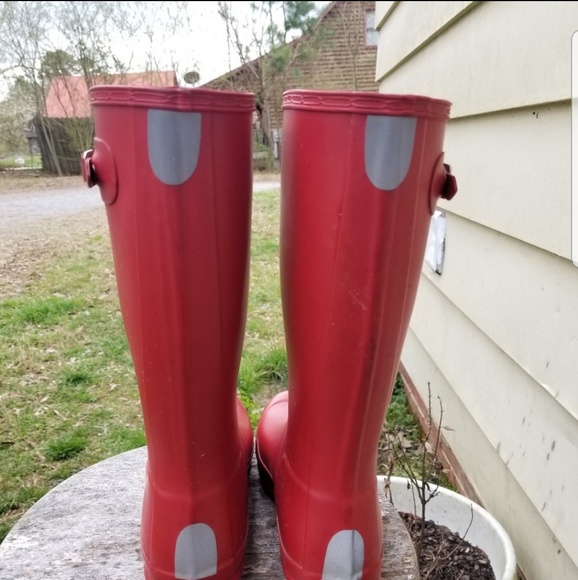 Red matte hunter rain boots - Picture 3 of 3